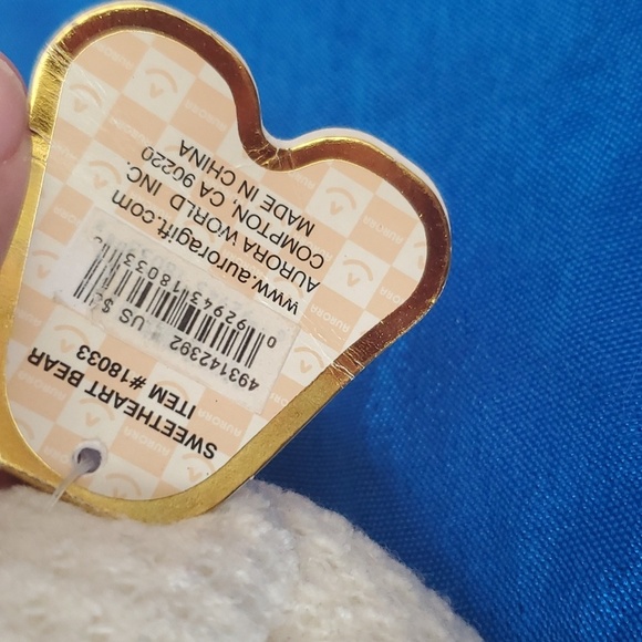 4/$20 A&A Aurora Plush Sweet Heart Teddy Bear Mini 7in Hawaii Waffle Weave - Picture 9 of 12